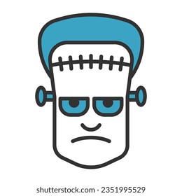 Frankenstein head icon vector on trendy style for design and print