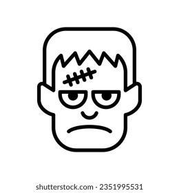 Frankenstein head icon vector on trendy style for design and print