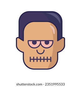 Frankenstein head icon vector on trendy style for design and print