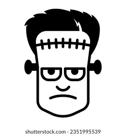 Frankenstein head icon vector on trendy style for design and print