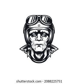 Frankenstein Head Mascot Design Vector