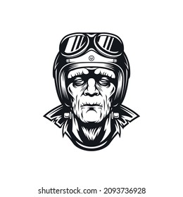 Frankenstein Head Mascot Logo Design
