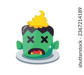 Frankenstein Head vector colorful stickers Icon Design illustration. EPS 10 File