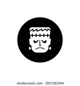 Frankenstein icon circle black background color editable. Frankenstein logo concept vector