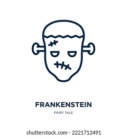 frankenstein icon from fairy tale collection. Thin linear frankenstein, halloween, evil outline icon isolated on white background. Line vector frankenstein sign, symbol for web and mobile