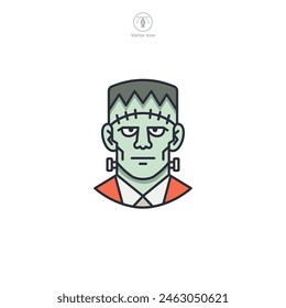 Frankenstein Icon Halloween theme symbol vector illustration isolated on white background