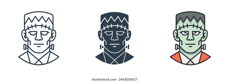 Frankenstein Icon Halloween theme symbol vector illustration isolated on white background