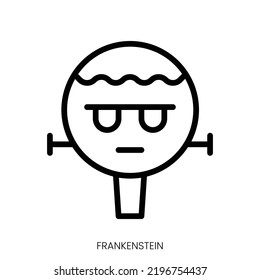 frankenstein icon. Line Art Style Design Isolated On White Background