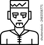 Frankenstein icon. Line Icon. Editable Stroke.