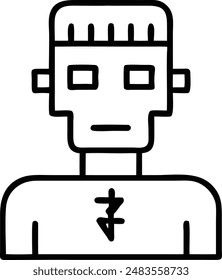 Frankenstein icon. Line Icon. Editable Stroke.