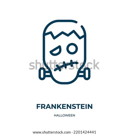 Frankenstein icon. Linear vector illustration from halloween collection. Outline frankenstein icon vector. Thin line symbol for use on web and mobile apps, logo, print media.