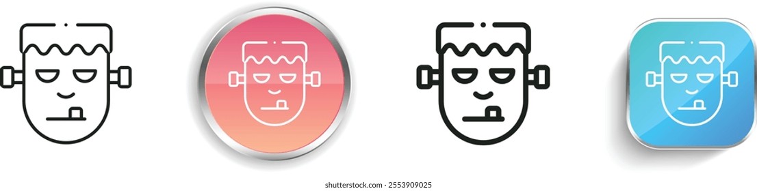 frankenstein icon. Thin Linear, Regular and Button Style Design Isolated On White Background