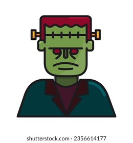 frankenstein icon,halloween,character,avatar, isolated on white.