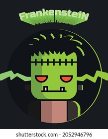 Ilustración Frankenstein para el monstruo vector de halloween