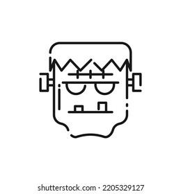 Frankenstein Line Icon - Halloween Elements Icon Vector Illustration.