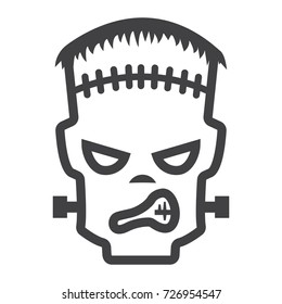 Frankenstein line icon, halloween and scary, horror sign vector graphics, a linear pattern on a white background, eps 10.