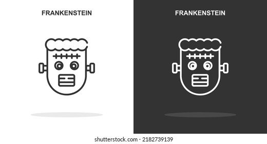 icono de línea frankenstein. Estilo de contorno simple.signo lineal frankenstein. Ilustración vectorial aislada en fondo blanco. EPS de trazo editable 10