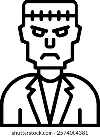 Frankenstein Line Vector Icon Design