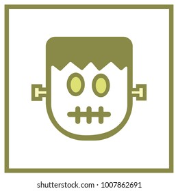 Frankenstein logo, icon for Halloween.
