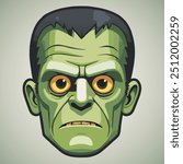 Frankenstein mask in green for Halloween