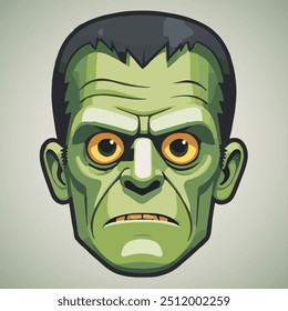 Máscara de Frankenstein em verde para o Halloween