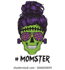 Frankenstein Mom Skull Momster Halloween Collection