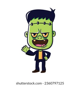 Frankenstein monster custom Halloween cartoon illustration