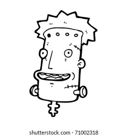 Frankenstein monster head cartoon