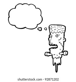 frankenstein monster head cartoon