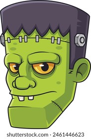 Frankenstein monster head vector illustration