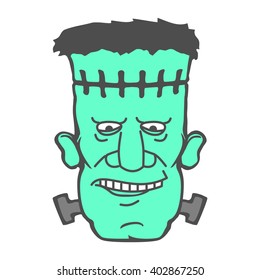 Frankenstein. Monster head. Vector illustration