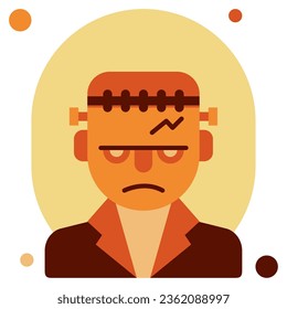 Frankenstein Monster icon illustration, for uiux, infographic, etc