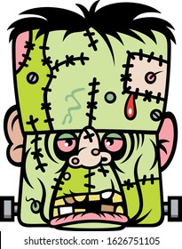 Frankenstein Monster Vector Cartoon Illustration