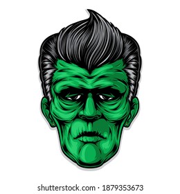 Frankenstein Rockabilly Hairstyle Vector Artwork