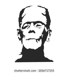 Retrato Frankenstein de Silhouette. Ilustración vectorial.