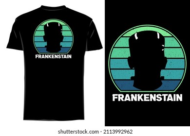 Frankenstein Silhouette T Shirt Mockup Retro Vintage