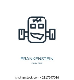 frankenstein thin line icon. character, night linear icons from fairy tale concept isolated outline sign. Vector illustration symbol element for web design and apps.