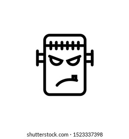 Frankenstein thin line icon, halloween and monster, zombie sign, vector graphics, a linear pattern on a white background, eps 10.