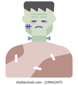 A frankenstein vector illustration in flat color design