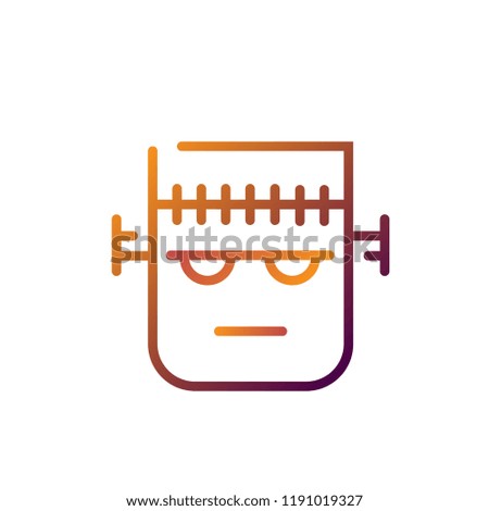A frankenstein vector illustration in line gradient design
