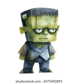 frankenstein vector illustration in watercolor style