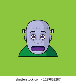 Frankenstein zombie cartoon vector illustration
