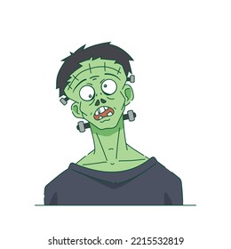 Ilustración zombie de Frankenstein. aislado de fondo blanco.