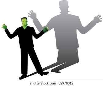 Frankenstein's Monster Frankenstein's monster casts a large shadow. Grouped for easy editing.