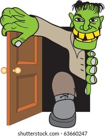 Frankenstein's monster come in through door