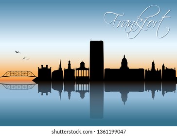 Frankfort skyline - Kentucky, United States of America, USA - vector illustration