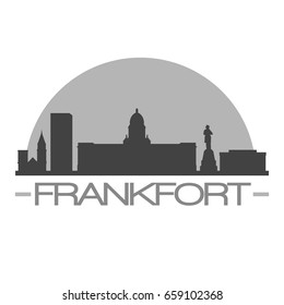 Frankfort Skyline Silhouette Skyline Stamp Vector City Design