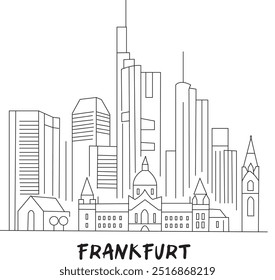 Frankfurt City Line Draw Free Vector