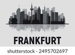 Frankfurt. The city skyline. Silhouettes of buildings. Vector on a gray background