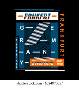 frankfurt element typography t shirt design, vector element illustration graphic artistic urban street casual wear